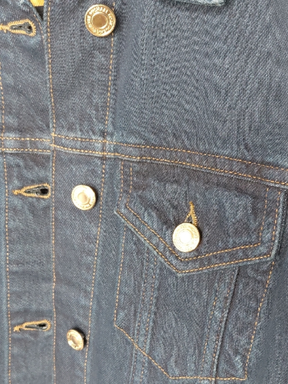 Michael Kors Indigo Denim Jacket with Gold Buttons - Picture 4 of 7